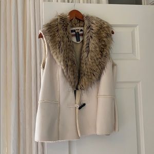 Faux Suede and Faux Fir Vest